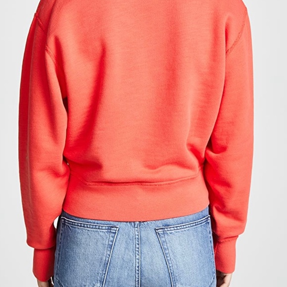 Rug and Bone dyed terry orange 🍊 sweatshirt with embroidered graphic. Size M - Picture 2 of 3